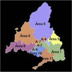 Áreas sanitarias históricas de la Comunidad de Madrid.