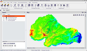 Interface MOHID Studio e os ambientes Map (sistemas de informações geográficas) e Explorer (ferramentas numéricas).