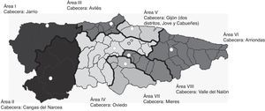 Áreas Sanitarias del Principado de Asturias.