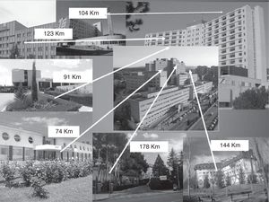 Distancia de los distintos hospitales a las 2 unidades de ictus (Hospital Universitario Miguel Servet y Hospital Clínico Universitario).