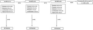 Therapeutic approach for the 117 admitted patients with SE.