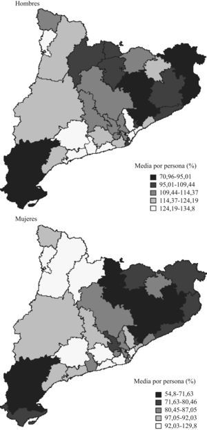 Porcentaje de prescripción de genéricos según gobierno territorial de salud y sexo.