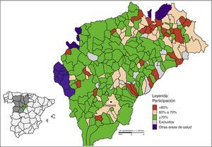 Tasa de participación municipal en el Programa de Detección Precoz del Cáncer de Mama de Segovia (2006-2007).