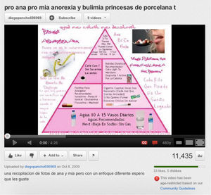 Ejemplo de vídeo promoviendo conductas negativas.