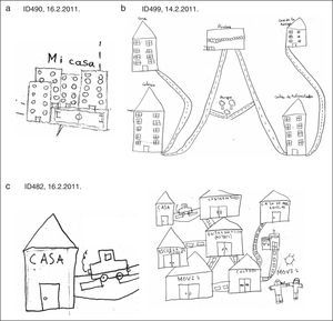 Dibujos de los escolares.