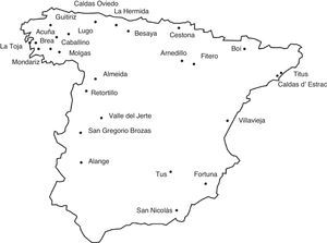 Balnearios con aguas mineromedicinales radiactivas.