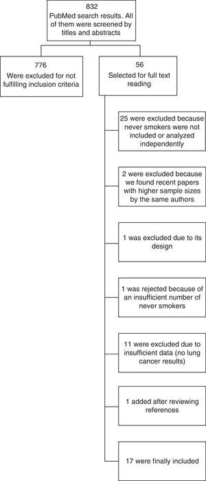 Flowchart showing all process to get the studies included.