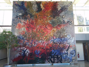 The “big painting”, representación alegórica de las diferentes razas y culturas de los trabajadores que integran la OMS.