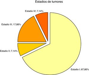 Cánceres diagnosticados por estadios.