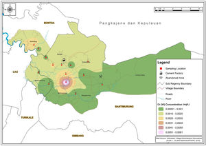 Spatial distribution of Cr (VI).
