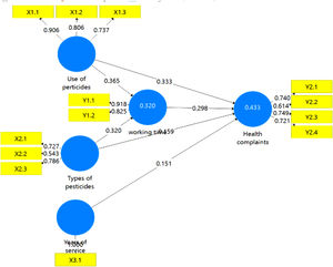 Pathway analysis of the relationship of health complaints.