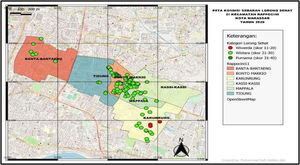 Map of healthy alleys distribution condition in Rappocini Sub-District.