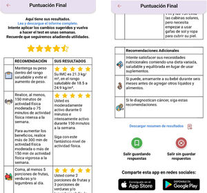 Screenshots of PreveCan, results of the evaluation.