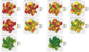 Representación del porcentaje de hospitalizados por sexo, periodos y código postal.