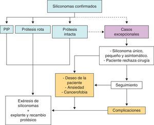 Algoritmo terapéutico de siliconomas a propuesta de los autores.