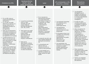 Marcadores y objetivos terapéuticos potenciales para el tratamiento de la dislipemia aterogénica y reducción del riesgo residual cardiovascular.