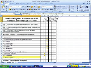 Aspecto real que ofrece el programa del proyecto HERMES en el portal de internet de la European Respiratory Society.