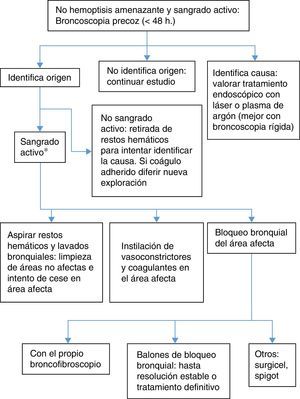 Algoritmo de broncoscopia en la hemoptisis no amenazante.