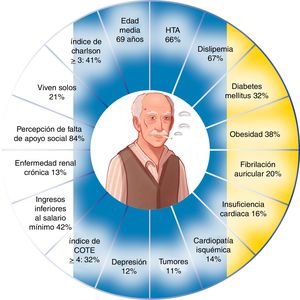 Caracterización del paciente con enfermedad pulmonar obstructiva crónica en Canarias. Esquema adaptado de los diversos estudios realizados en el archipiélago. COTE: COPD-comorbidity test; HTA: hipertensión arterial.