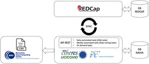 The custom-built DQA tool (based on the NAIHA medical device) that facilitated real-time communication using an application programming interface (API) with the study