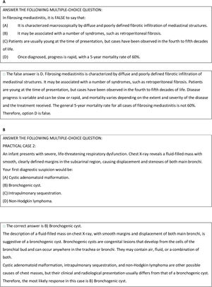 Example of questions from the competitive exam and responses of the ChatGPT model. (A) Theoretical section. (B) Practical section.