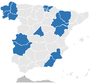 Regions with the possibility of prescribing HFNT in Spain.
