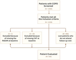 Flowchart of patient screening and inclusion. COPD, chronic obstructive pulmonary disease.