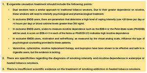 Table-summary treatment for user of new nicotine and tobacco products.