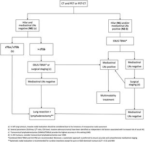 Suggested algorithm for mediastinal nodal staging in patients with non-metastatic NSCLC.