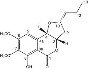 Compound 1 isolated from the methanol extract of E. rostratum.