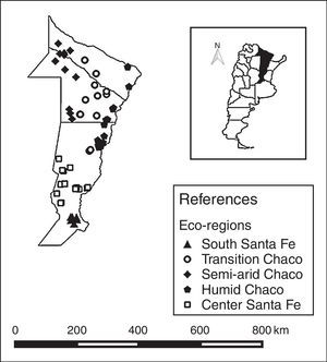 Location and distribution of apiaries according to eco-regions of Argentina.