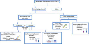 Molecular assays for SARS-CoV-2 detection tested and compared during this study.