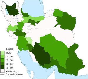 Prevalence of tattooing in prison in the studied provinces.