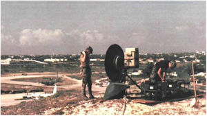 US Army satellite radio system in Somalia – Operation Restoring Hope (1992). Source: Restoring Hope – History Division – United States Marine Corps.84