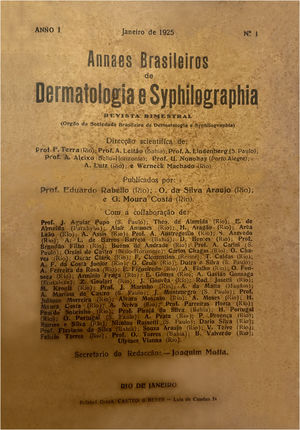 First issue of Annaes Brasileiros de Dermatologia e Syphilografia ‒ 1925.