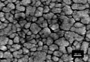 FESEM magnified image from the top surface of the five-layered SmBFO sample annealed at 600°/1h.
