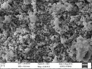SEM micrograph of milled sample.