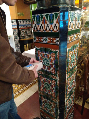 Café Iruña interiors in Bilbao.