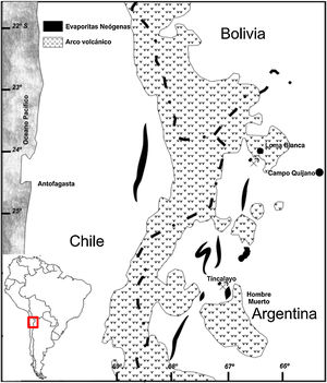 Location of the boron deposit, Tincalayu, Salta, Argentina.