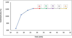 Firing cycle of the samples.