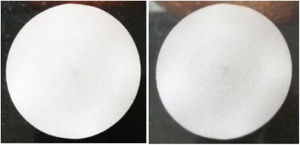 Macroscopic observation of thermal tested YSZ-Al2O3 deposited EN36C specimen (a) Before exposure and (b) After exposure.