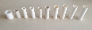 Picture of different ceramic passive samplers constructed, showing different dimensions.