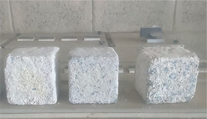 Visual appearance of CC specimens after Immersion in sulphuric acid solution.