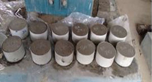 Specimens casted for sorptivity test.