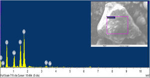 X-ray energy dispersive analysis of the synthesized FAU zeolite sample.