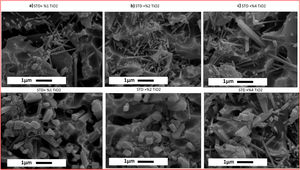 Microstructure analysis of rutile crystals for (a) STD+%1TiO2, (b) STD+%2TiO2, (c) STD+%4TiO2.