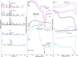 Mineralogical composition and thermal behavior of the selected samples grouped in Quadrant III.