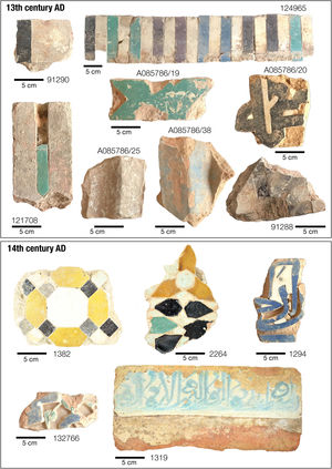 Studied glazed ceramic fragments. Codes refer to the Integrated Museum Documentation and Management System (DOMUS) of the Alhambra and Generalife Monument.