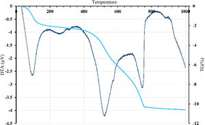 DTA-TG curves of red clay.