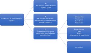 Clasificación de la encefalopatía hepática (EH). La encefalopatía hepática persistente (EHP) se considera a partir del grado II de la clasificación West Haven y su severidad dependerá de un mayor grado por dicha clasificación. La encefalopatía hepática mínima (EHM) es caracterizada por alteraciones cognitivas leves solo detectadas mediante pruebas psicométricas y será considerada como tal cuando el paciente tenga grado I de la clasificación de West Haven.